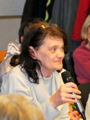 Ms Doris Mary participating at a People’s University in France’s Rhône-Alpes region: “It’s too easy to apologise if you’ve already categorised a person.”